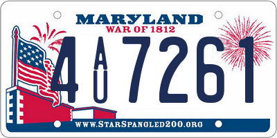 MD license plate 4AU7261