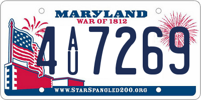 MD license plate 4AU7269