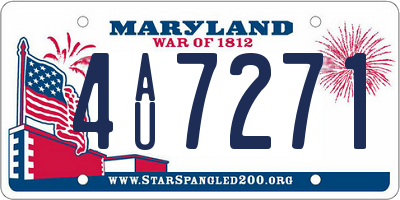 MD license plate 4AU7271