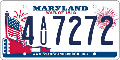 MD license plate 4AU7272