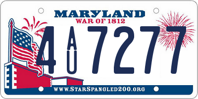 MD license plate 4AU7277