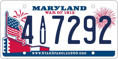 MD license plate 4AU7292