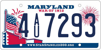 MD license plate 4AU7293