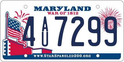 MD license plate 4AU7299