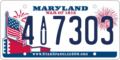 MD license plate 4AU7303