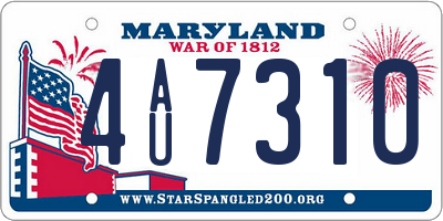 MD license plate 4AU7310