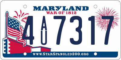 MD license plate 4AU7317