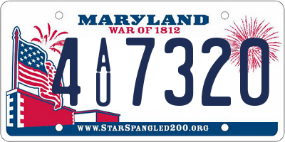 MD license plate 4AU7320