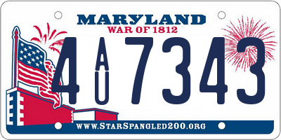 MD license plate 4AU7343