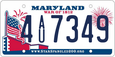 MD license plate 4AU7349