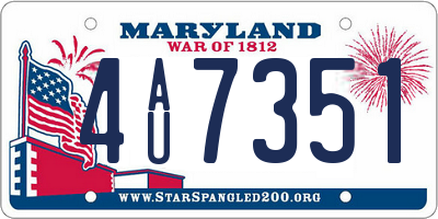 MD license plate 4AU7351