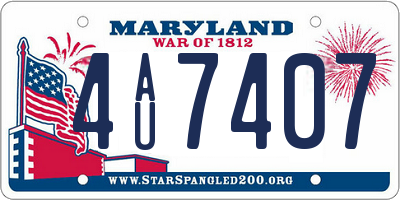 MD license plate 4AU7407