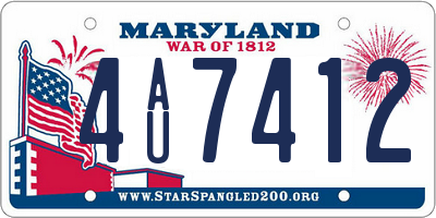 MD license plate 4AU7412