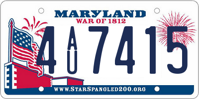 MD license plate 4AU7415