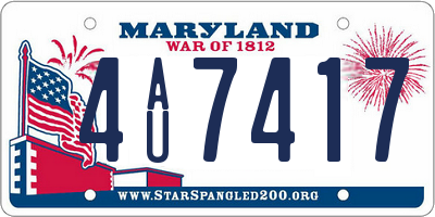 MD license plate 4AU7417