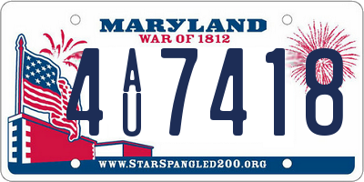 MD license plate 4AU7418