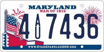 MD license plate 4AU7436