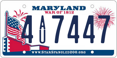 MD license plate 4AU7447