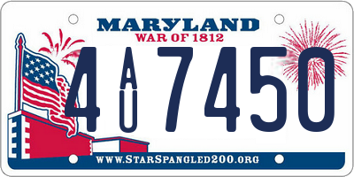MD license plate 4AU7450