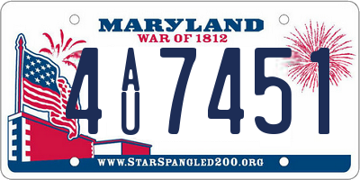 MD license plate 4AU7451