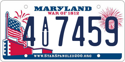 MD license plate 4AU7459