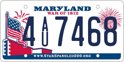 MD license plate 4AU7468