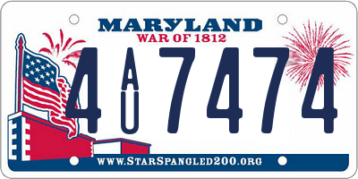 MD license plate 4AU7474