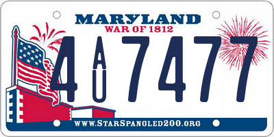 MD license plate 4AU7477