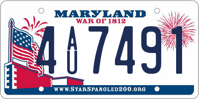 MD license plate 4AU7491