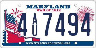 MD license plate 4AU7494