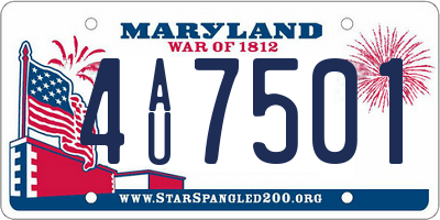 MD license plate 4AU7501