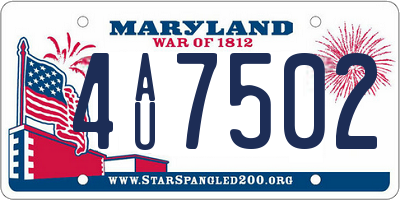 MD license plate 4AU7502