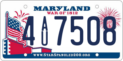 MD license plate 4AU7508