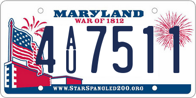 MD license plate 4AU7511