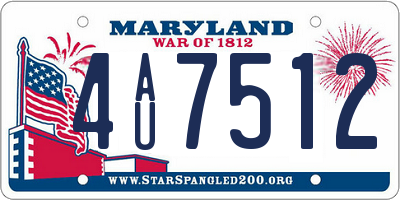 MD license plate 4AU7512