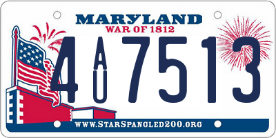 MD license plate 4AU7513