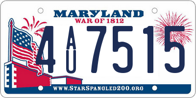 MD license plate 4AU7515
