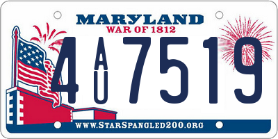 MD license plate 4AU7519