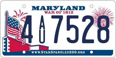 MD license plate 4AU7528