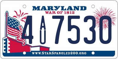 MD license plate 4AU7530