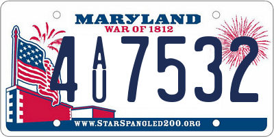 MD license plate 4AU7532
