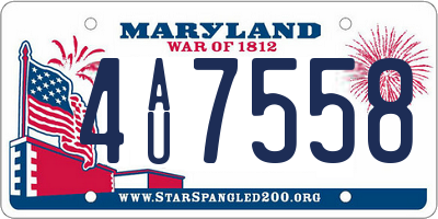 MD license plate 4AU7558