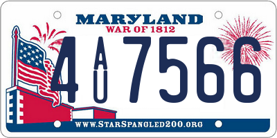MD license plate 4AU7566