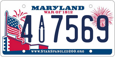 MD license plate 4AU7569