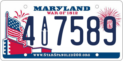 MD license plate 4AU7589