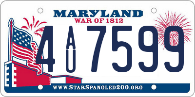 MD license plate 4AU7599