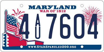 MD license plate 4AU7604