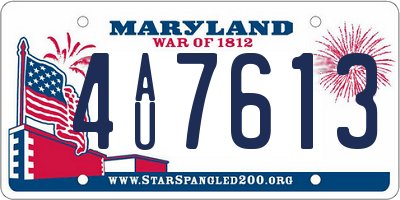 MD license plate 4AU7613