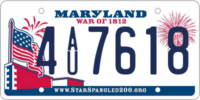 MD license plate 4AU7618