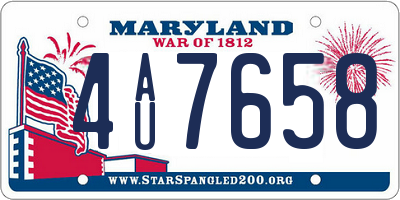 MD license plate 4AU7658
